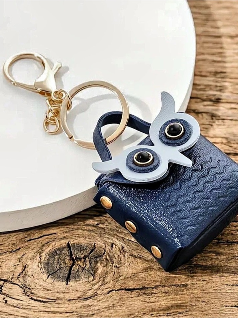 Owl Key Holder in Blue & Gray